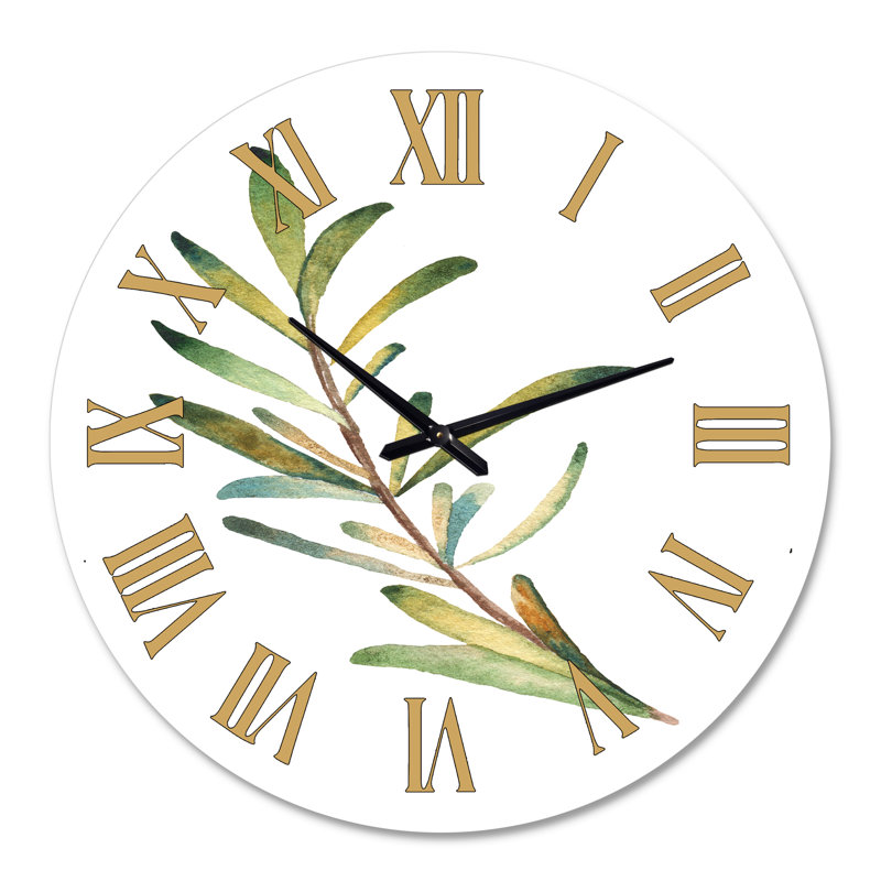 Feuille de romarin - Horloge murale traditionnelle, Moyenne