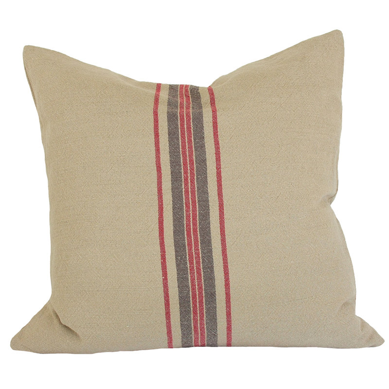 Stripe Striped Linen Reversible Throw Pillow