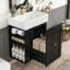 Meuble-lavabo flottant de 20 po avec lavabo, armoire de rangement moderne avec tiroir pour petites salles de bain-1615207580