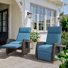 Moore Wicker Recliner Patio Chair With Cushions, Set of 2