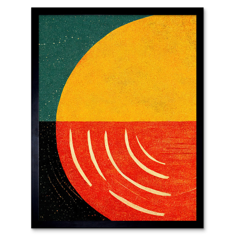 Simple Bold Teal Mustard Coral 1 Piece Single Picture Frame Wall Art