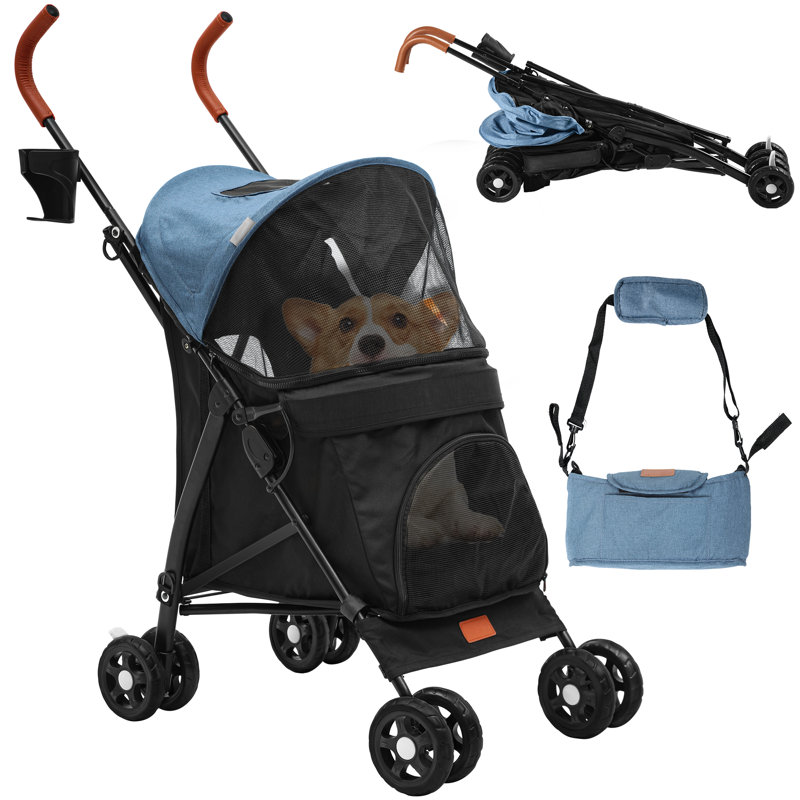 Foldable Pet Stroller, Blue