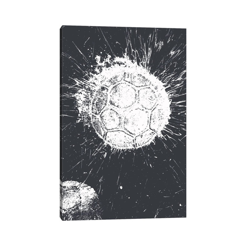 Football - reproduction d'art mural - toile tendue, 12" x 8", Gallery Wrapped Canvas, No Frame