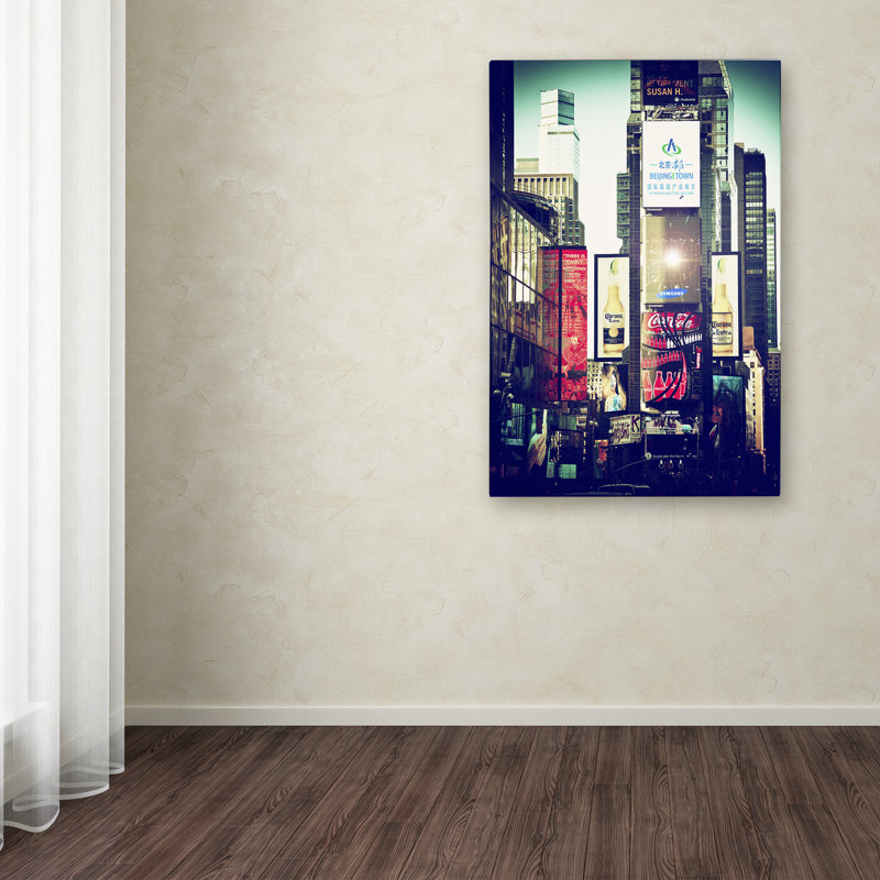 « times square », reproduction de photo sur toile tendue, H 19 po x l 12 po x P 2 po