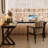 Household corner L-shaped solid wood black study desk and writing desk-1471131469-1471131442