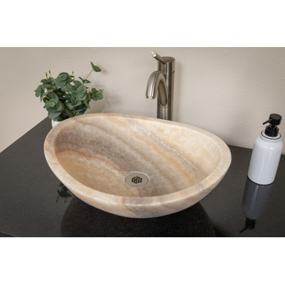 Lavabo de salle de bain ovale en pierre 14 po Eden Bath