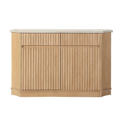 Desserte en marbre naturel, tiroirs à joints et intérieur doublé de feutre, coulisses en métal de 36 po de hauteur et côtés en chêne,