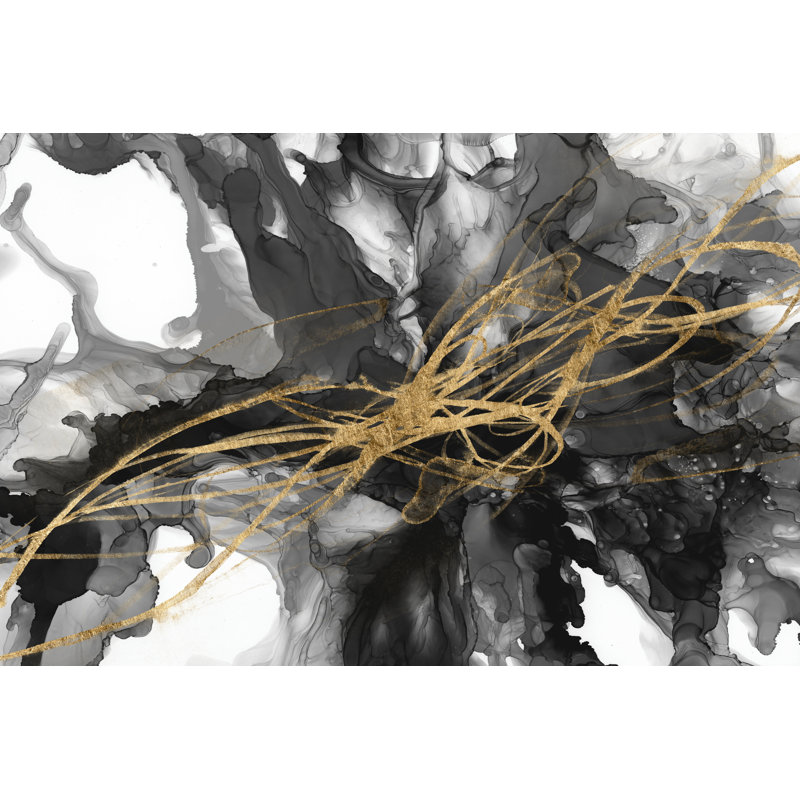 Golden Vortex I by Jennifer Goldberger - Painting, Wrapped Canvas, 81cm H x 122cm W