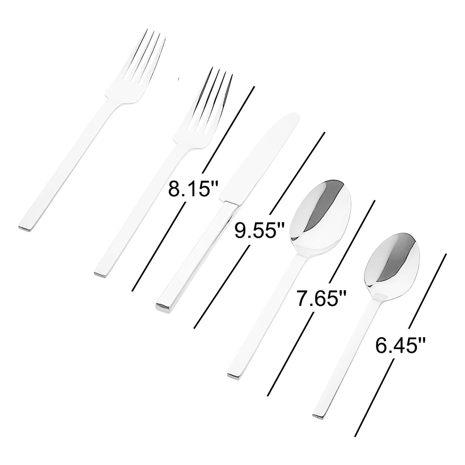 Atlas Mirror 20 Piece 18/0 Stainless Steel Flatware Set, Service for 4, Matte Silver