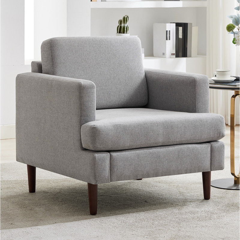Mid-Century Single Accent Chairs Armchair, Grey