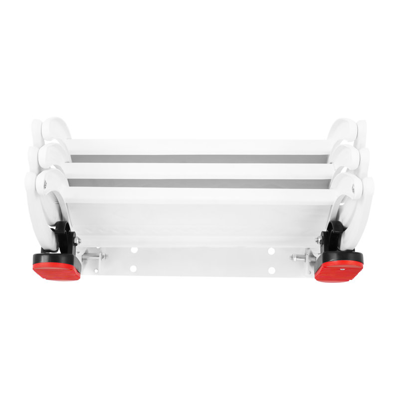 3 Steps Wall Mounted Retractable Folding Ladder, White