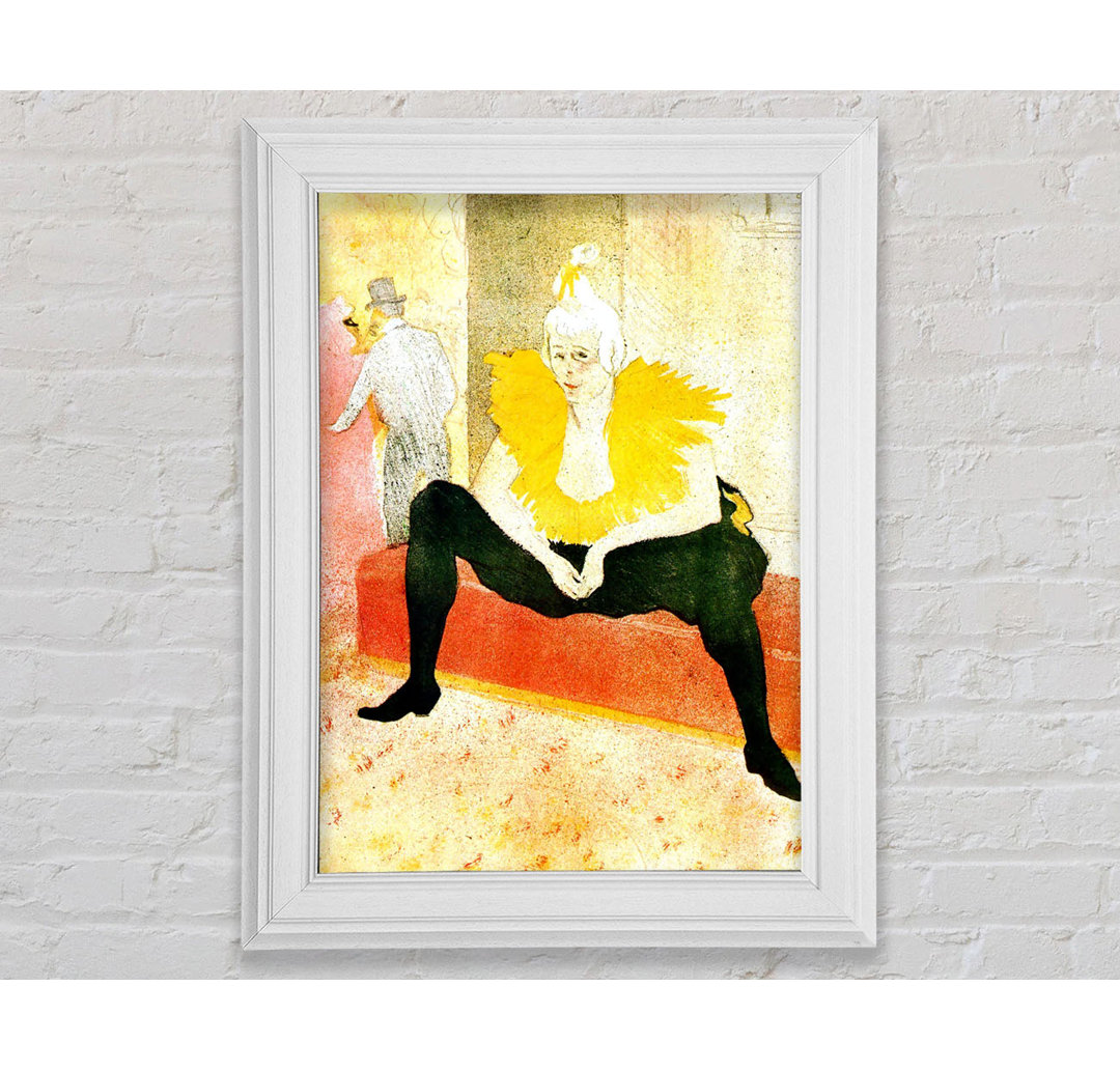 Gerahmtes Leinwandbild Sitting Clown von Toulouse Lautrec