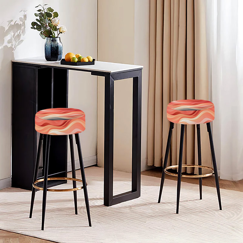 Ensemble de 2 tabourets de bar rose et corail Wave Horizon