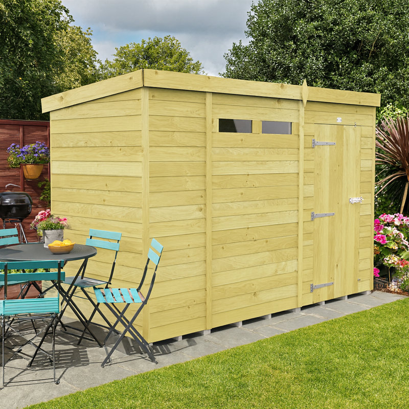 11ft x 4ft Pent Security Shed - Single Door