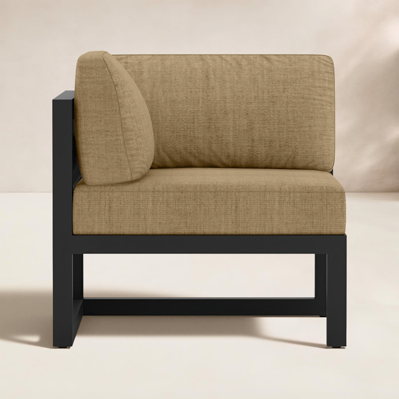 Avion Patio Chair with Sunbrella Cushions, Cast Silver Sunbrella®, Black
