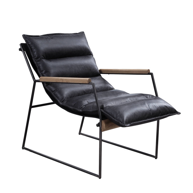 Chaise d'appoint en cuir avec base luge