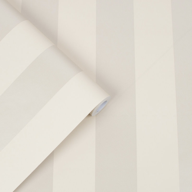 Laura Ashley Lille Pearlescent Stripe Wallpaper, Linen