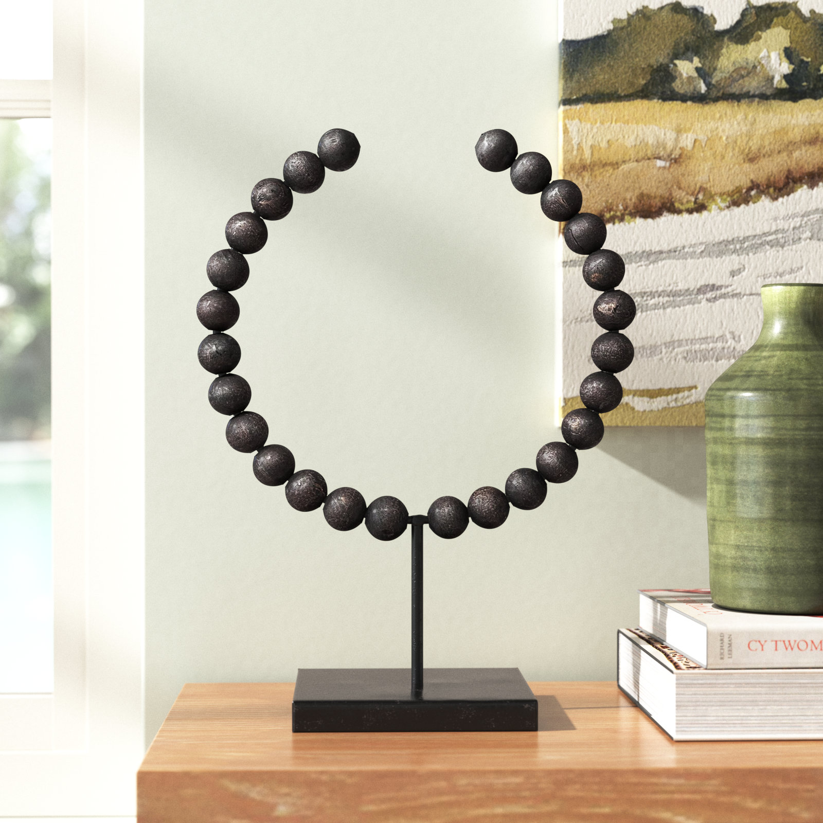 Shira Sculpture, 15.6" H x 11.8" W x 6.1" D, Black