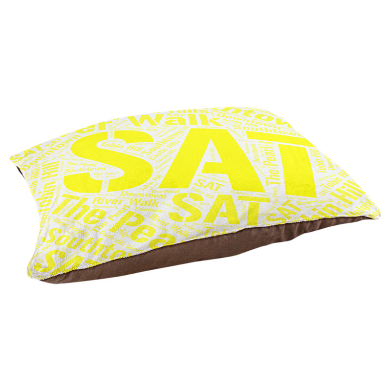 Coussin de chien « districts », Moyen (H 9,5 po x l 28 po x P 18 po), Jaune, San Antonio