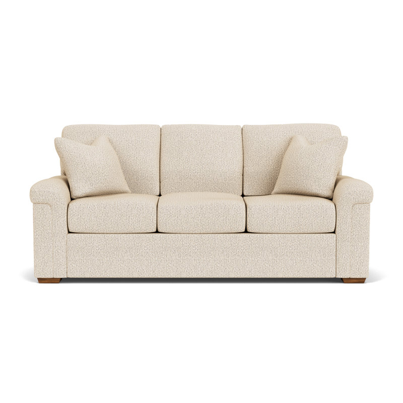 Canapé à accoudoirs roulés 86 po, Polypropylène beige / oléfine