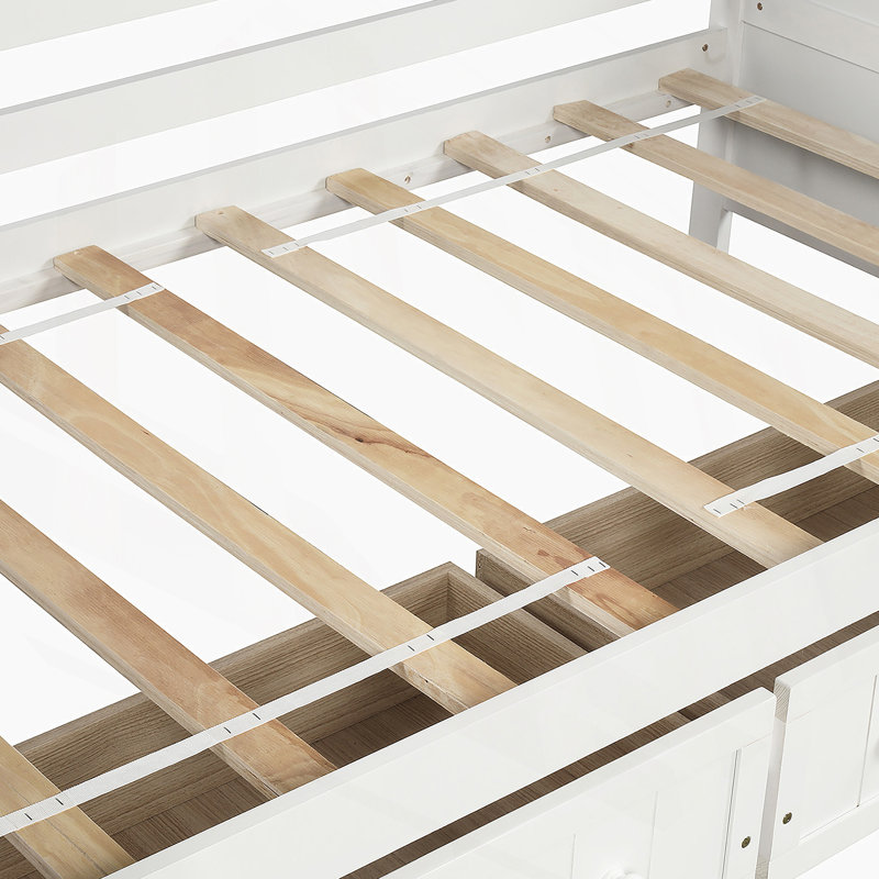 Lit de jour en bois avec 2 tiroirs, canapé-lit pour le salon de la chambre à coucher, aucun sommier nécessaire, Blanc