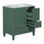 Meuble-lavabo moderne de 30 pouces avec lavabo, porte à fermeture douce et 3 tiroirs, structure en bois massif pour un rangement élégant-129184326