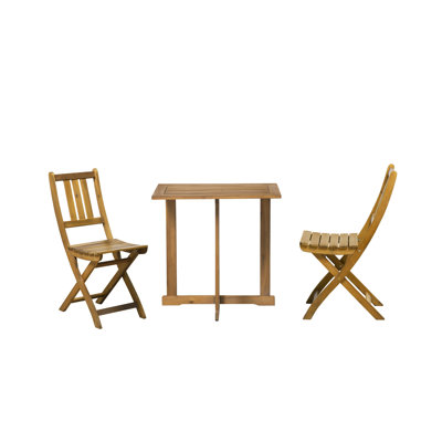 Pritzker 2 - Person Acacia Wood Patio Dining Set with Rectangular Table