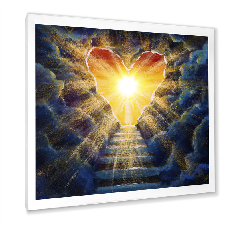Stairway to He Heaven - Peinture, Impression blanche sur toile encadrée, H 30 po x l 30 po x P 1 po
