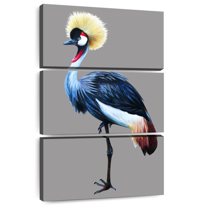 Brampt Crane With Grey Crown, 38" H x 24" W
