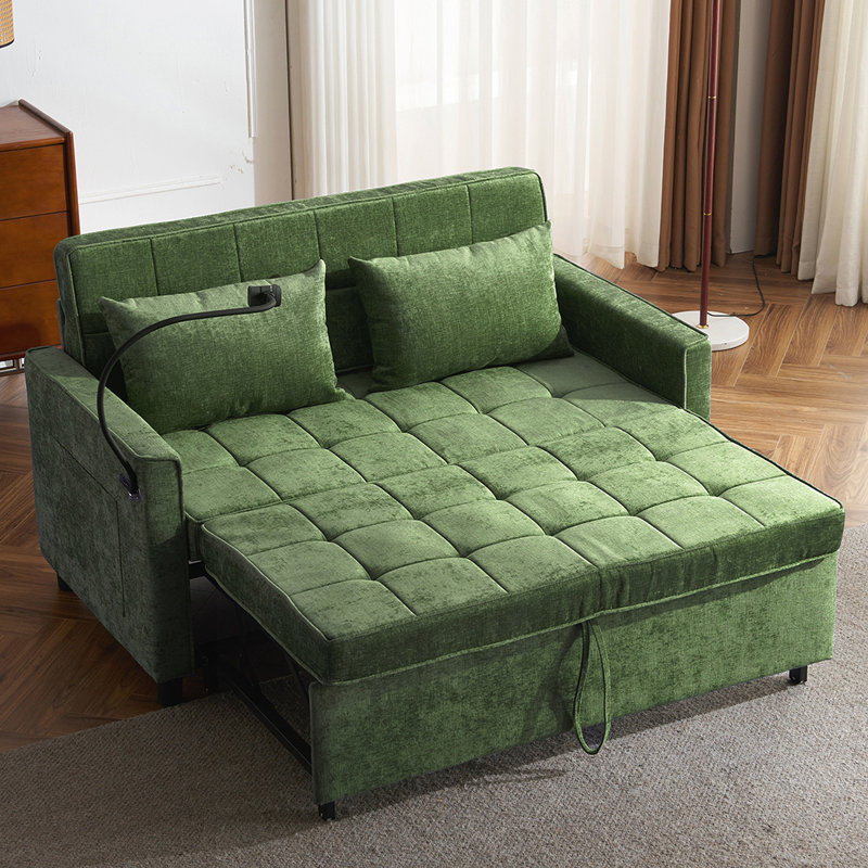Loveseat Sofa Pull-Out Sofa Bed Sleeper Sofa, Green