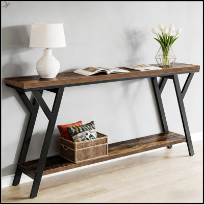 Spacious 2-Tier Console Table For Stylish And Functional Living Room Decor, Ideal For Display And Storage