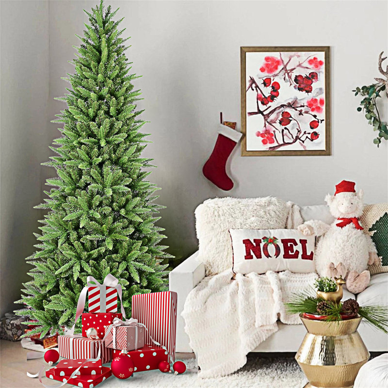 Arbre de Noël mince avec support en métal, H 4 pi