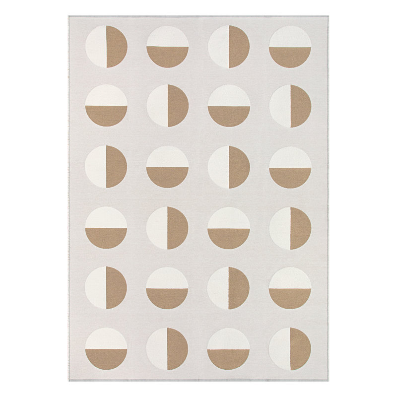 Tapis lavable en jacquard demi-cercle Modern, Rectangulaire 8 pi x 10 pi