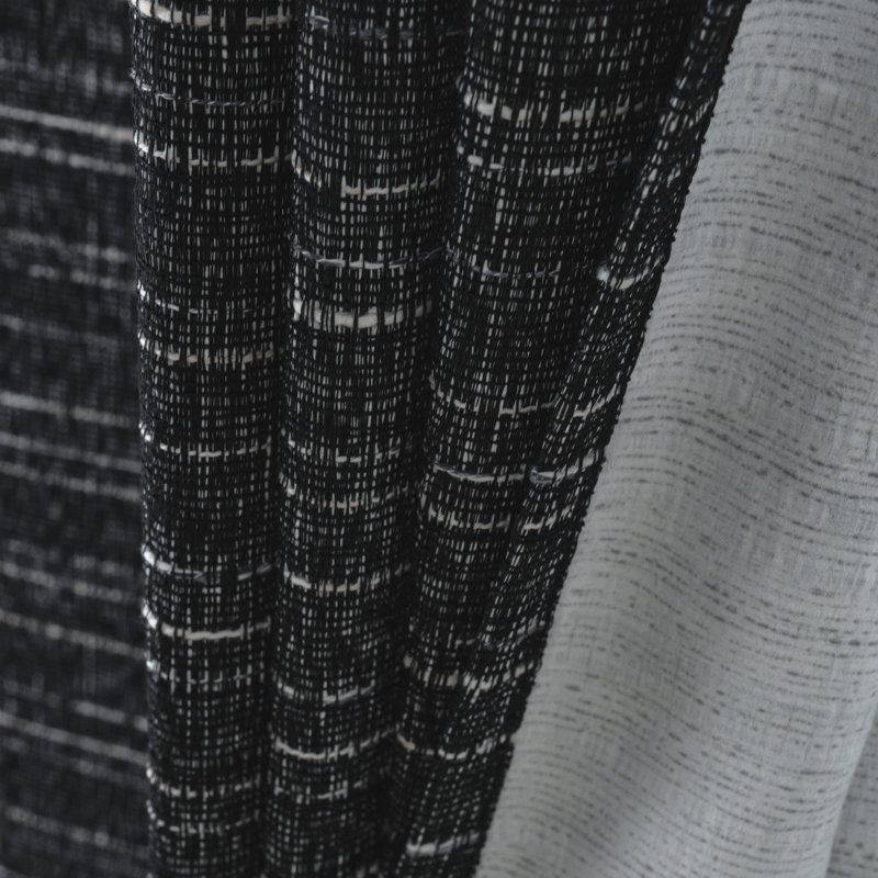 Kensington Textured Woven Privacy Window Curtain, 54" W x 84" L, Black