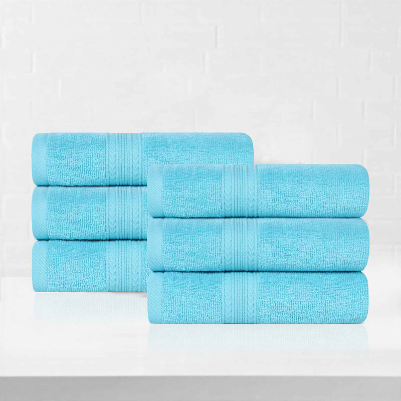 Hannu 450 GSM Eco-Friendly 100% Ringspun Sustainable Cotton Solid Hand Towel Set, Turquoise