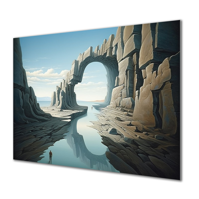 River Into Surreal Fantasies Exploration I - Surrealism Metal Wall Art, 12" H x 20" W x 1" D