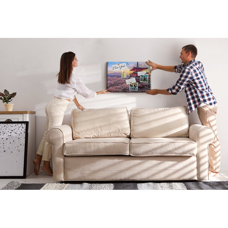 Wall Mounted cork board with print wall art notice boards home office bulletin board ideas Japan building