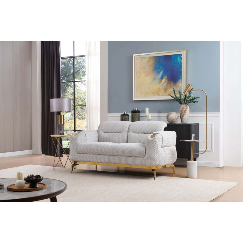 Causeuse en bois de style moderne Zoe, Gris