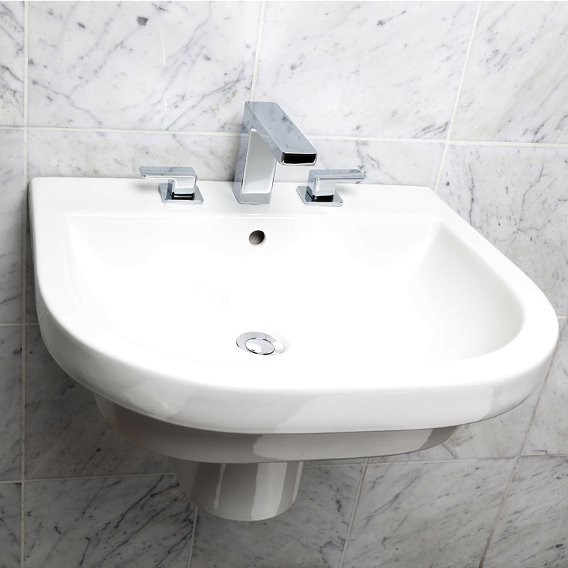 Piazza 23.62'' L Bathroom Sink, 8" Centers