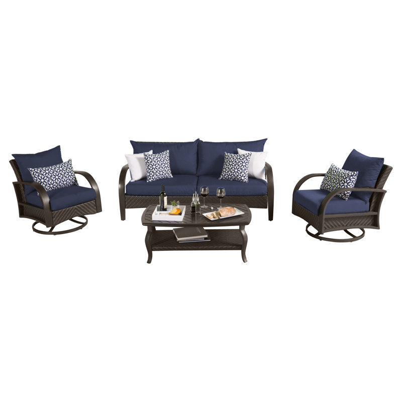 Cannes™ Deluxe 7 Piece Deep Seating Group, Canvas Navy Sunbrella® Canvas