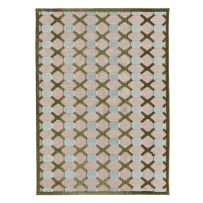  Tapis vert / vert Thessara ALI06 Trellis (9 pi 6 po x 13 pi 6 po)