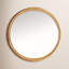 Petit miroir rond tissé en atelier Naturel-315967590