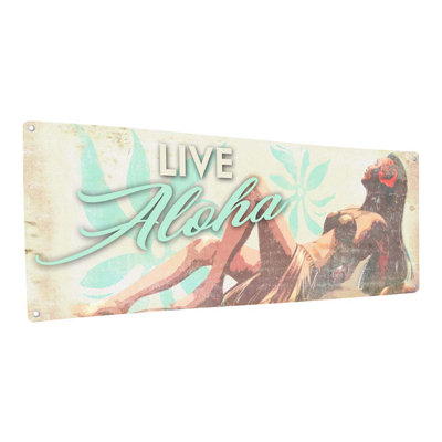 " Wahine Live Aloha Metal Sign "