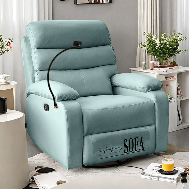 Fauteuil inclinable moderne en similicuir, Cyan