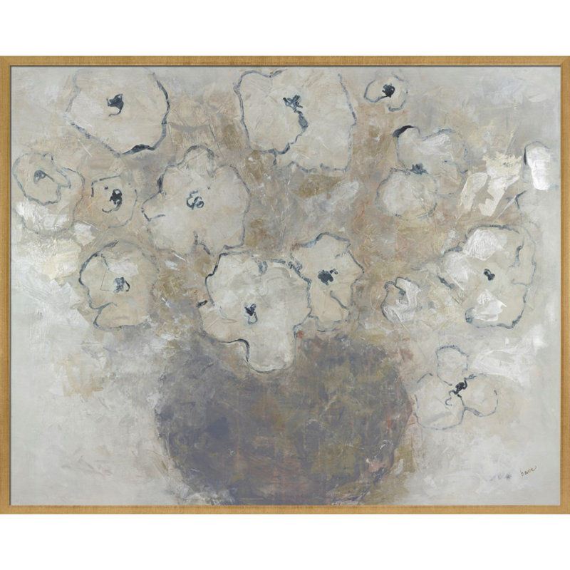 Vase Ag - peinture sur toile, Cadre doré caramel