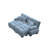 Cloud Couch Sleeper Sofa For Living Room, Chenille 2 Seater Sofa With 2 Lumbar Pillows And 2 Throw Pillows , Upholstered Wide Arm Sofa With 2 Ottomans,Chenille Blue-1049296208