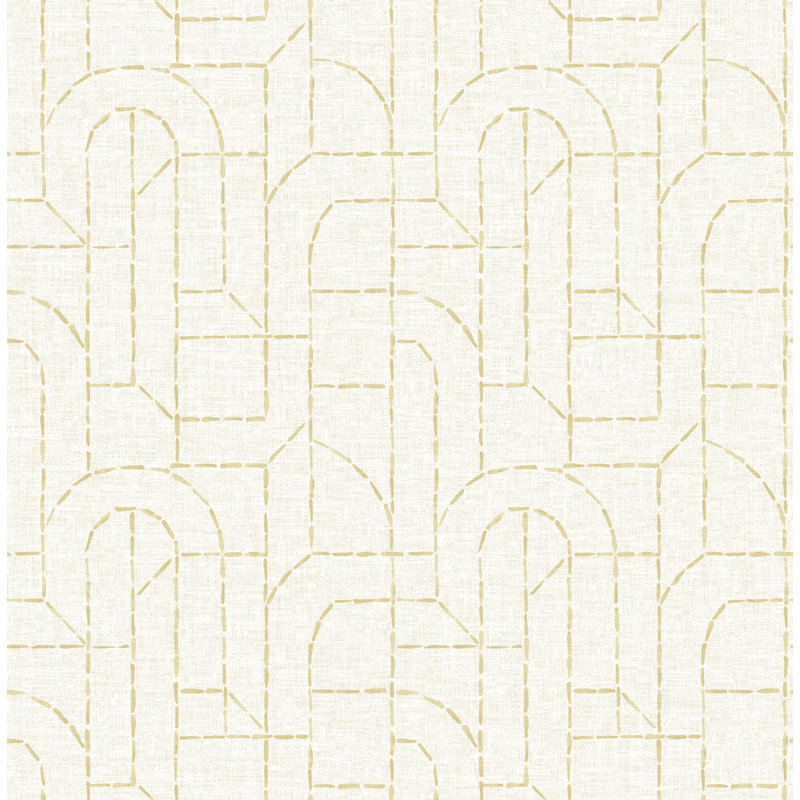 Papier peint à lignes arquées avec intégrité, Jaune