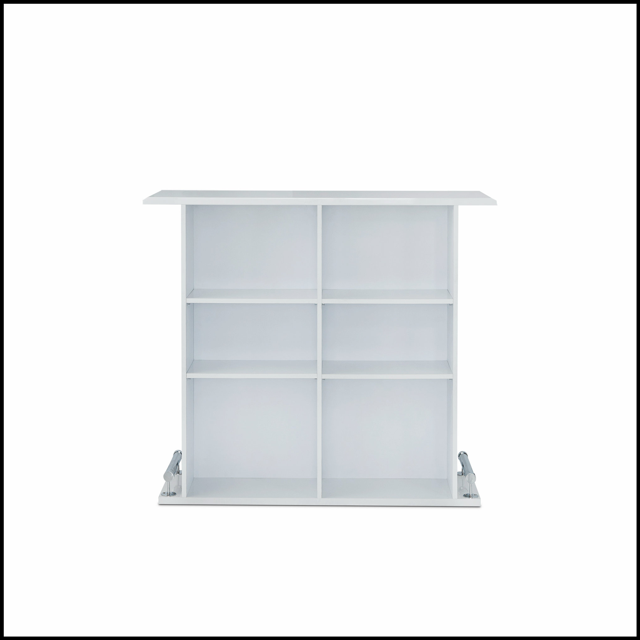 Orren Ellis Kite High Gloss Finish Bar Table with Open Storage and ...