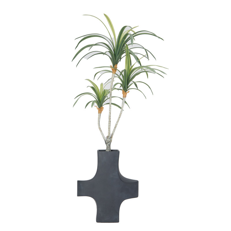 Yucca artificiel | Yucca véritable, parfait pour la décoration intérieure, En forme de croix, 36 po x 18 po