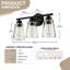 Luminaire de salle de bain 19 po à 3 lumières noires avec abat-jour conique en verre transparent, luminaire de salle de bain traditionnel